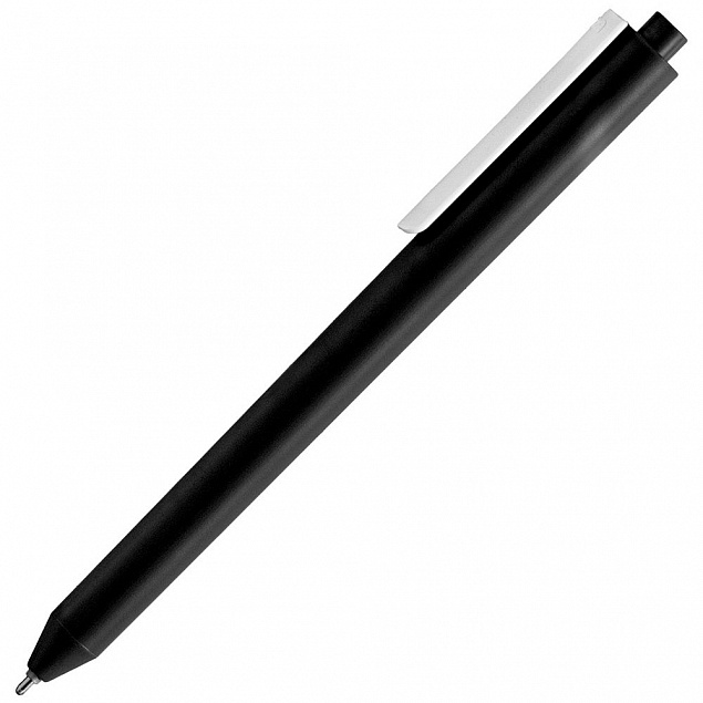 Ручка шариковая Pigra P03 Mat, черная с белым с логотипом в Екатеринбурге заказать по выгодной цене в кибермаркете AvroraStore