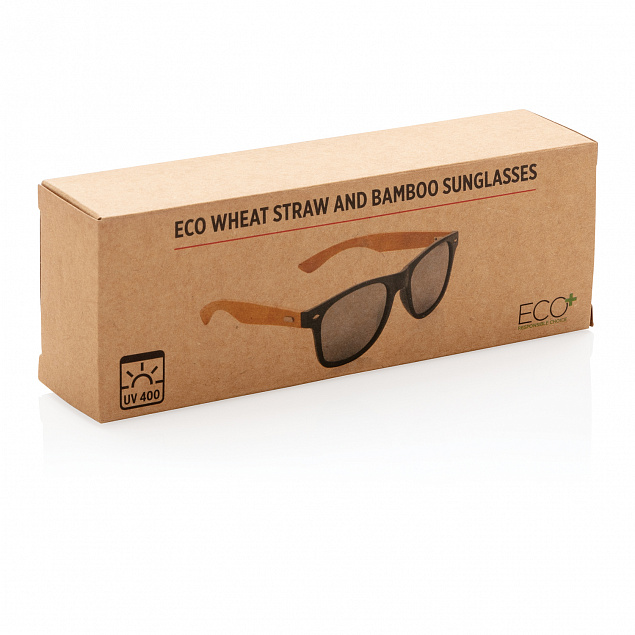 Солнцезащитные очки Wheat straw с бамбуковыми дужками с логотипом в Екатеринбурге заказать по выгодной цене в кибермаркете AvroraStore