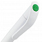 Ручка шариковая Grip, белая с зеленым с логотипом в Екатеринбурге заказать по выгодной цене в кибермаркете AvroraStore