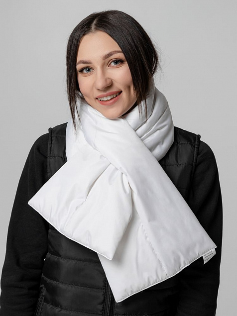 Шарф Shelter, белый с логотипом в Екатеринбурге заказать по выгодной цене в кибермаркете AvroraStore