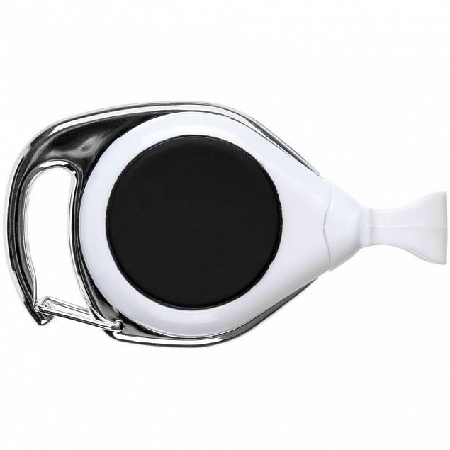 Ретрактор Dorset, белый с черным с логотипом в Екатеринбурге заказать по выгодной цене в кибермаркете AvroraStore