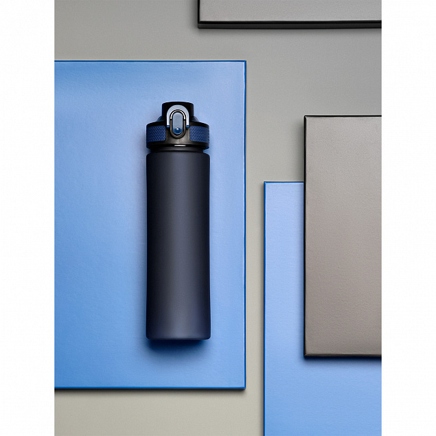 Спортивная бутылка для воды, Flip, 700 ml, синяя с логотипом в Екатеринбурге заказать по выгодной цене в кибермаркете AvroraStore