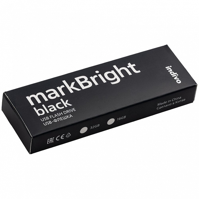 Флешка markBright Black с белой подсветкой, 32 Гб с логотипом в Екатеринбурге заказать по выгодной цене в кибермаркете AvroraStore