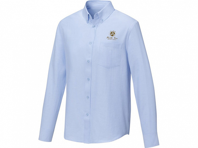 Pollux Мужская рубашка с длинными рукавами, светло-синий с логотипом в Екатеринбурге заказать по выгодной цене в кибермаркете AvroraStore