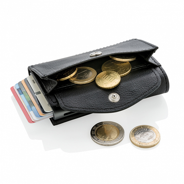 Кошелек с отделением для монет и держателем для карт C-Secure RFID, черный с логотипом в Екатеринбурге заказать по выгодной цене в кибермаркете AvroraStore
