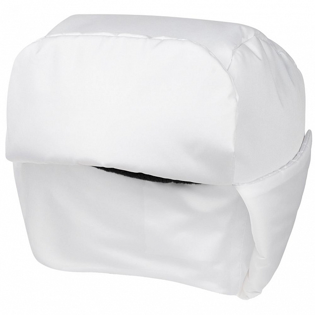 Шапка-ушанка Shelter, белая с логотипом в Екатеринбурге заказать по выгодной цене в кибермаркете AvroraStore