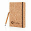 Блокнот Cork на резинке с бамбуковой ручкой-стилус, А5 с логотипом в Екатеринбурге заказать по выгодной цене в кибермаркете AvroraStore