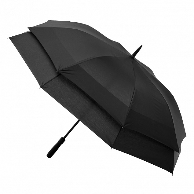 Зонт-трость Bora, черный с логотипом в Екатеринбурге заказать по выгодной цене в кибермаркете AvroraStore