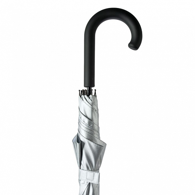 Зонт-трость Unit Wind, серебристый с логотипом в Екатеринбурге заказать по выгодной цене в кибермаркете AvroraStore