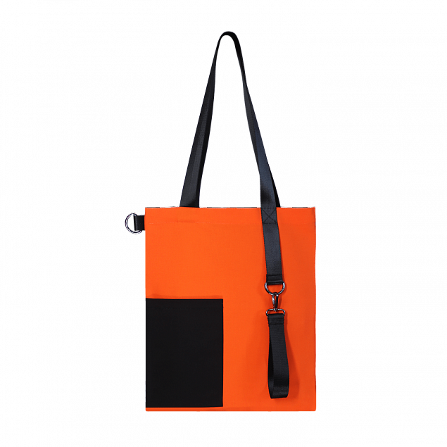 Шоппер Superbag Color (оранжевый с чёрным) с логотипом в Екатеринбурге заказать по выгодной цене в кибермаркете AvroraStore