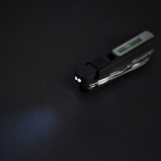 Нож многофункциональный "УРОВЕНЬ"  (11 функций),  фонарь (2 LED)  в подарочной упаковке с логотипом в Екатеринбурге заказать по выгодной цене в кибермаркете AvroraStore