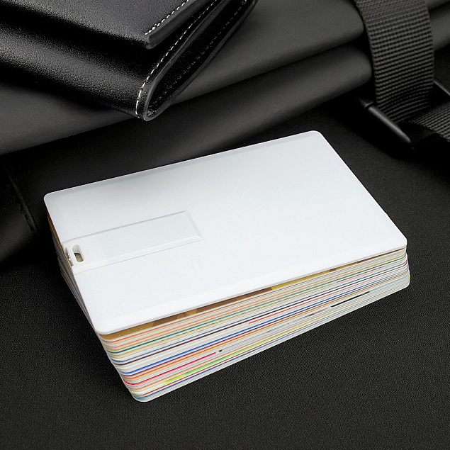 Флешка Card, 16 Гб, белая с логотипом в Екатеринбурге заказать по выгодной цене в кибермаркете AvroraStore