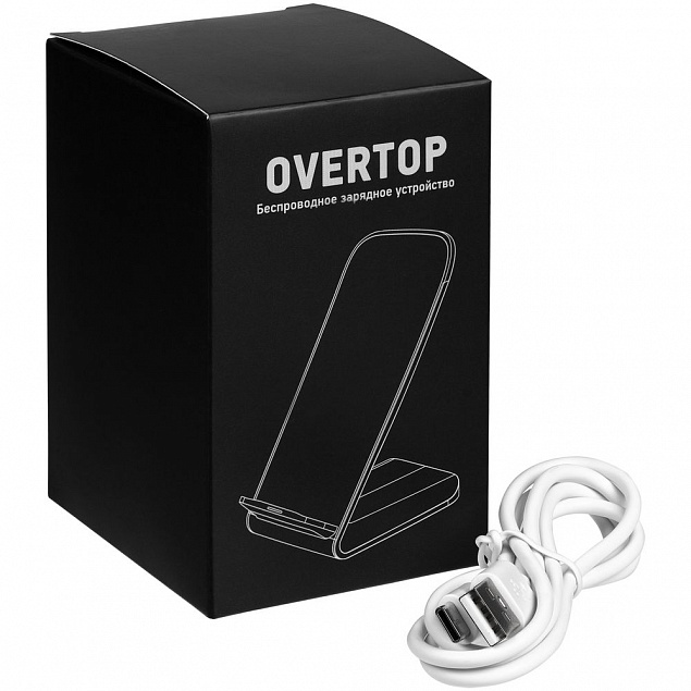 Быстрое беспроводное зарядное устройство Overtop, белое с логотипом в Екатеринбурге заказать по выгодной цене в кибермаркете AvroraStore