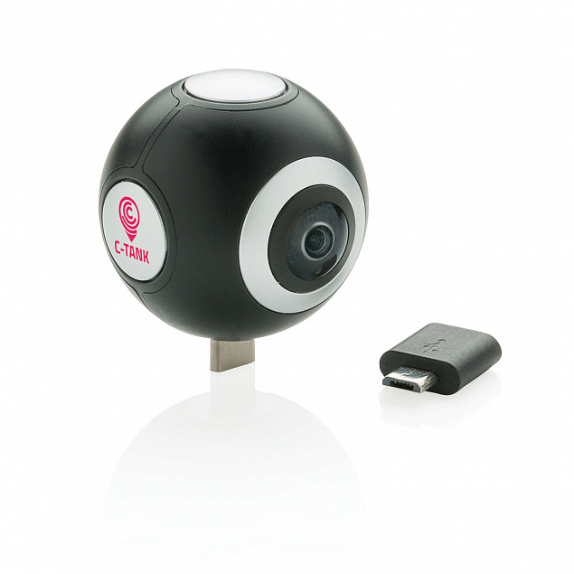 Двухобъективная камера 360 с логотипом в Екатеринбурге заказать по выгодной цене в кибермаркете AvroraStore