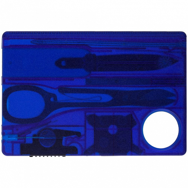Набор инструментов SwissCard Lite, синий с логотипом в Екатеринбурге заказать по выгодной цене в кибермаркете AvroraStore