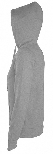 Толстовка женская на молнии с капюшоном Seven Women 290, серый меланж с логотипом в Екатеринбурге заказать по выгодной цене в кибермаркете AvroraStore
