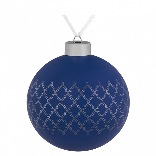 Елочный шар King, 10 см, синий с логотипом в Екатеринбурге заказать по выгодной цене в кибермаркете AvroraStore