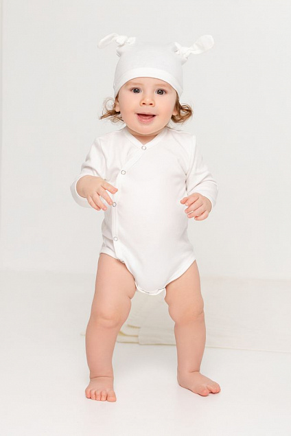 Боди детское Baby Prime, молочно-белое с логотипом в Екатеринбурге заказать по выгодной цене в кибермаркете AvroraStore