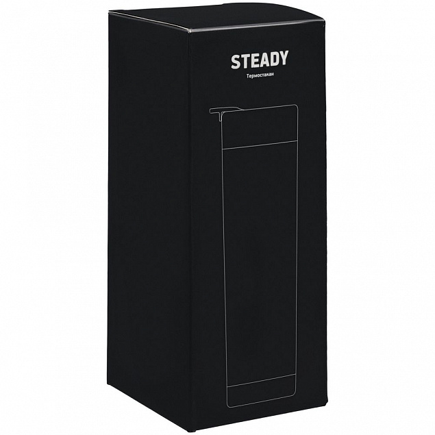 Термостакан Steady, черный с логотипом в Екатеринбурге заказать по выгодной цене в кибермаркете AvroraStore