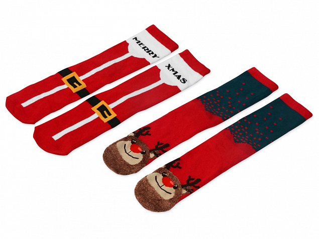 Набор носков с рождественской символикой, 2 пары с логотипом в Екатеринбурге заказать по выгодной цене в кибермаркете AvroraStore