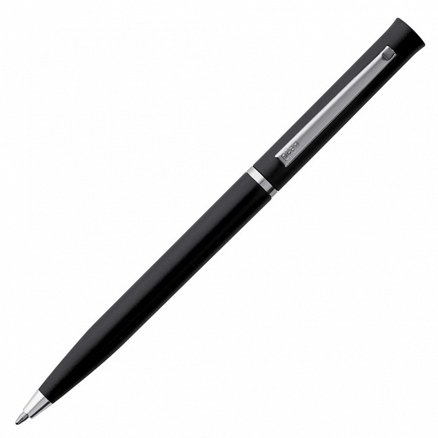 Ручка шариковая Euro Chrome, черная с логотипом в Екатеринбурге заказать по выгодной цене в кибермаркете AvroraStore