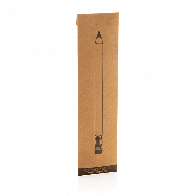 Вечный карандаш из бамбука FSC® с ластиком с логотипом в Екатеринбурге заказать по выгодной цене в кибермаркете AvroraStore