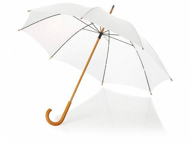 Зонт-трость Jova 23 классический, белый с логотипом в Екатеринбурге заказать по выгодной цене в кибермаркете AvroraStore