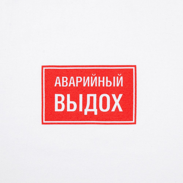 Футболка «Аварийный выдох», белая с логотипом в Екатеринбурге заказать по выгодной цене в кибермаркете AvroraStore