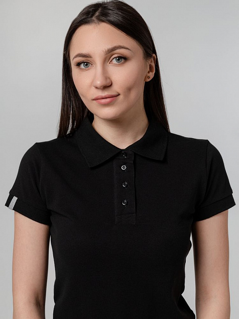 Рубашка поло женская Virma Premium Lady, черная с логотипом в Екатеринбурге заказать по выгодной цене в кибермаркете AvroraStore