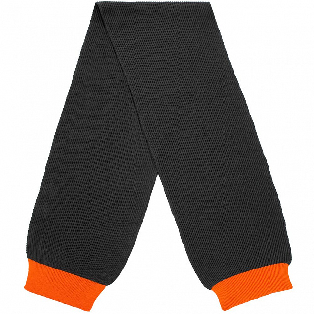 Шарф Snappy, темно-серый с оранжевым с логотипом в Екатеринбурге заказать по выгодной цене в кибермаркете AvroraStore