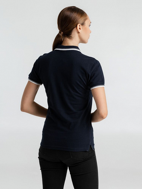 Рубашка поло женская Practice Women 270, голубая с белым с логотипом в Екатеринбурге заказать по выгодной цене в кибермаркете AvroraStore