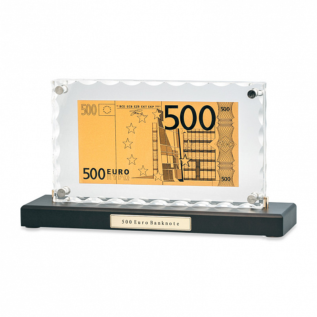 "Банкнота 500 Euro"в стекле с логотипом в Екатеринбурге заказать по выгодной цене в кибермаркете AvroraStore