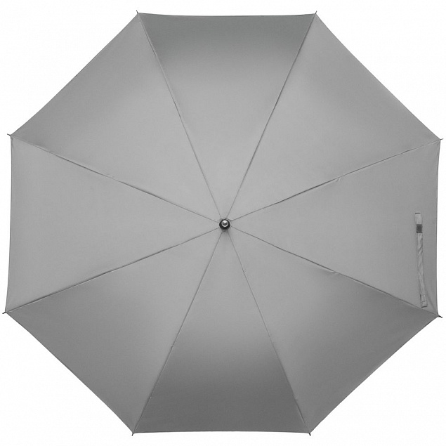 Зонт-трость Manifest со светоотражающим куполом, серый с логотипом в Екатеринбурге заказать по выгодной цене в кибермаркете AvroraStore