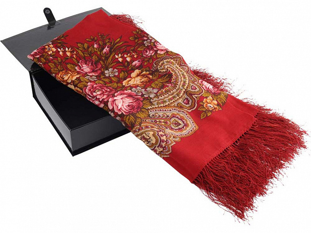 Павловопосадский платок, красный с логотипом в Екатеринбурге заказать по выгодной цене в кибермаркете AvroraStore