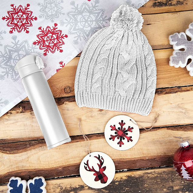 Подарочный набор WINTER TALE: шапка, термос, новогодние украшения, белый с логотипом в Екатеринбурге заказать по выгодной цене в кибермаркете AvroraStore
