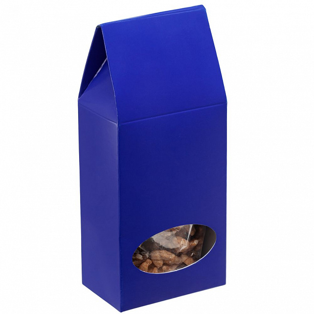Коробка с окном English Breakfast, синяя с логотипом в Екатеринбурге заказать по выгодной цене в кибермаркете AvroraStore