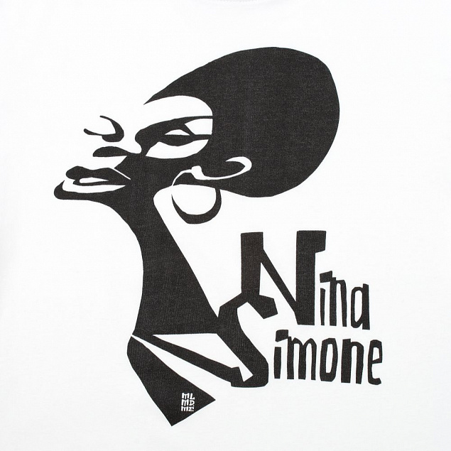 Футболка женская «Меламед. Nina Simone», белая с логотипом в Екатеринбурге заказать по выгодной цене в кибермаркете AvroraStore