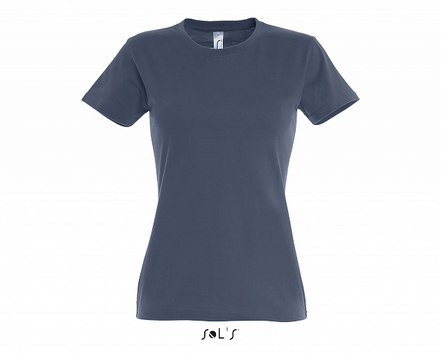 Фуфайка (футболка) IMPERIAL женская,Синий джинc 3XL с логотипом в Екатеринбурге заказать по выгодной цене в кибермаркете AvroraStore