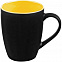 Кружка Bright Tulip, матовая, черная с желтым с логотипом в Екатеринбурге заказать по выгодной цене в кибермаркете AvroraStore
