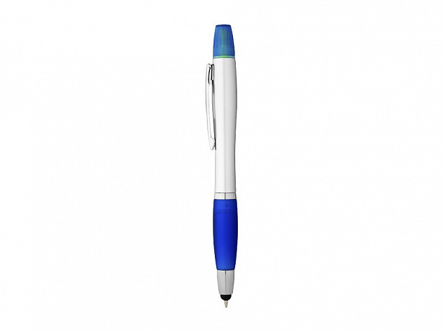 Ручка-стилус Nash с маркером, синий классический/серебристый с логотипом в Екатеринбурге заказать по выгодной цене в кибермаркете AvroraStore