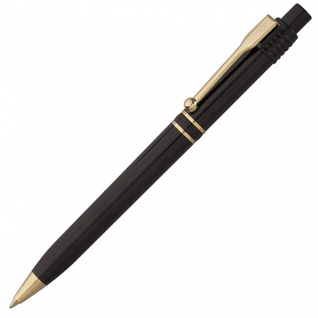 Ручка шариковая Raja Gold, черная с логотипом в Екатеринбурге заказать по выгодной цене в кибермаркете AvroraStore