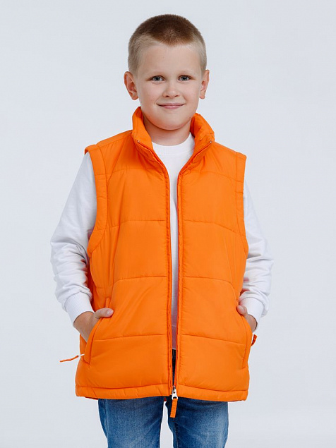 Жилет детский Kama Kids, оранжевый с логотипом в Екатеринбурге заказать по выгодной цене в кибермаркете AvroraStore