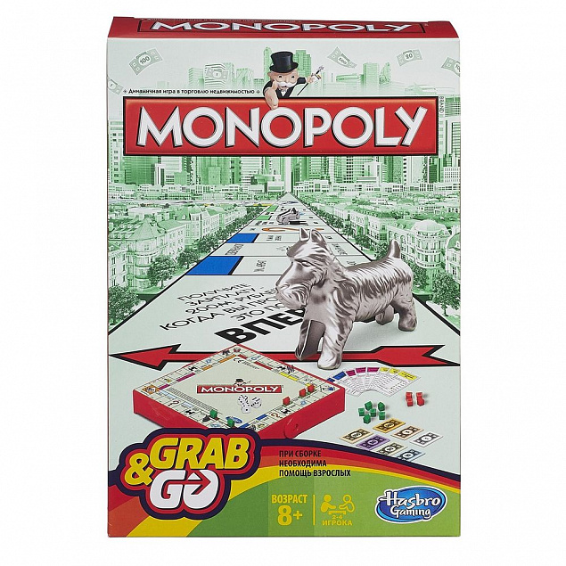 Игра настольная «Монополия», дорожная версия с логотипом в Екатеринбурге заказать по выгодной цене в кибермаркете AvroraStore