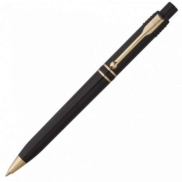 Ручка шариковая Raja Gold, черная с логотипом в Екатеринбурге заказать по выгодной цене в кибермаркете AvroraStore