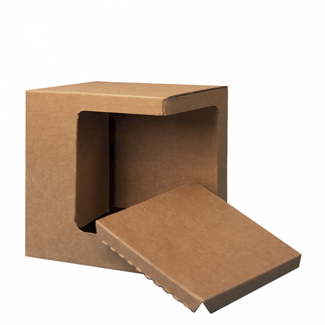 Коробка для кружек 25903, 27701, 27601, размер 11,8х9,0х10,8 см, микрогофрокартон, коричневый с логотипом в Екатеринбурге заказать по выгодной цене в кибермаркете AvroraStore
