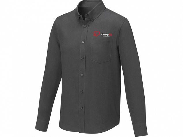 Pollux Мужская рубашка с длинными рукавами, storm grey с логотипом в Екатеринбурге заказать по выгодной цене в кибермаркете AvroraStore