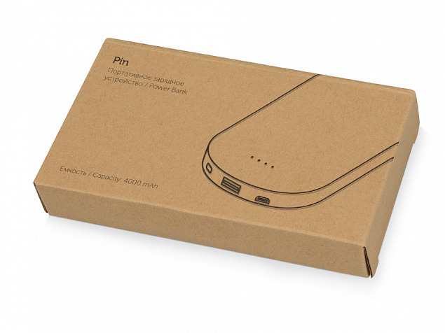 Портативное зарядное устройство "Pin" с клипом, 4000 mAh с логотипом в Екатеринбурге заказать по выгодной цене в кибермаркете AvroraStore
