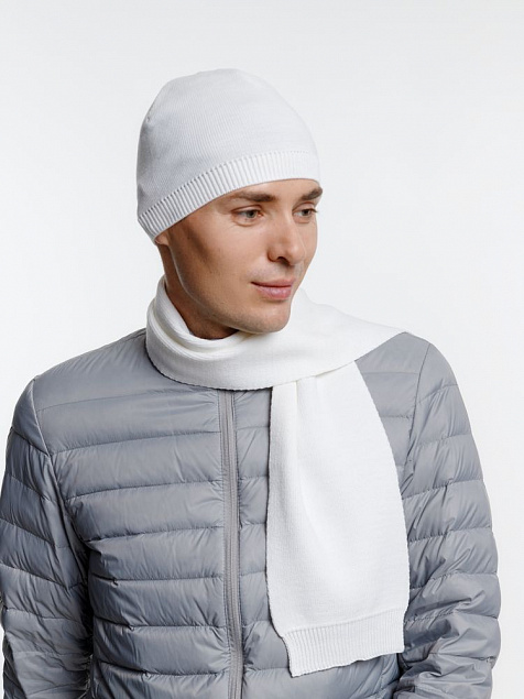 Шарф Siver, белый с логотипом в Екатеринбурге заказать по выгодной цене в кибермаркете AvroraStore