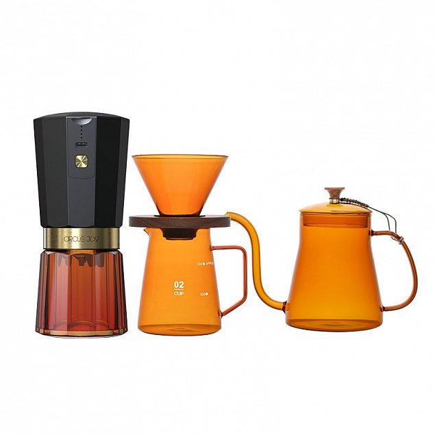 Кофейный набор Amber Coffee Maker Set, оранжевый с черным с логотипом в Екатеринбурге заказать по выгодной цене в кибермаркете AvroraStore