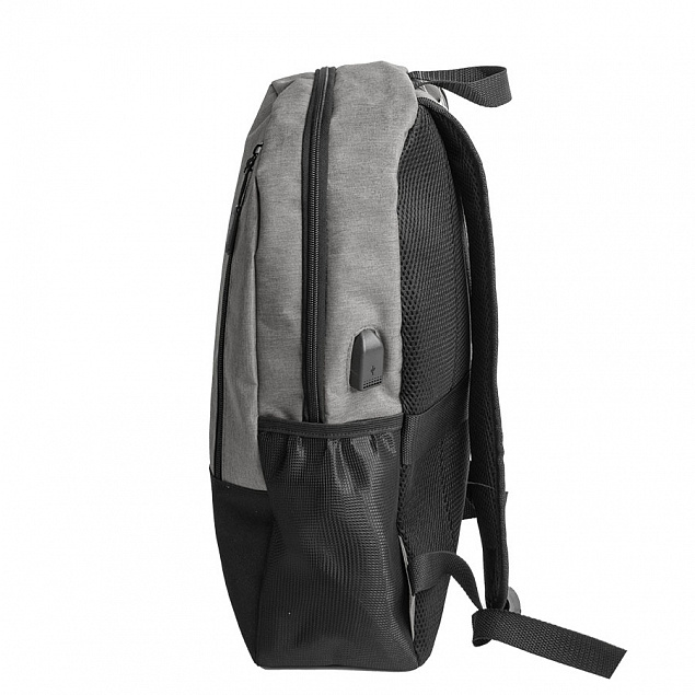 Рюкзак PULL, серый/чёрный, 45 x 28 x 11 см, 100% полиэстер 300D+600D с логотипом в Екатеринбурге заказать по выгодной цене в кибермаркете AvroraStore